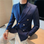 New 1 Piece Men's Blazer Suit Jacket Slim Fit Double-Breasted Notch Lapel Blazer Jacket for Weeding Groom Dress Coat S-3XL