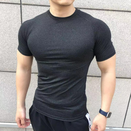 New Men Summer Short Sleeve Fitness T Shirt Running Sport Gym Muscle big size T Shirt Workout Casual High Quality Tops Clothing