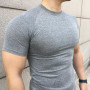 New Men Summer Short Sleeve Fitness T Shirt Running Sport Gym Muscle big size T Shirt Workout Casual High Quality Tops Clothing