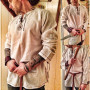 Men's Long Sleeve Shirt Linen Clothes Cotton Linen Japanese Fashion Top Large T-shirt Street Dress Men