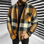 Men's Plaid Checked Flannel Shirt Casual Loose Long Sleeve Blouse Tops Men Social Shirt Jacket Clothes