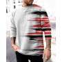 Casual Men Loose Harajuku Style Round Neck Long Sleeve Men's Fashion Pullovers Trendy