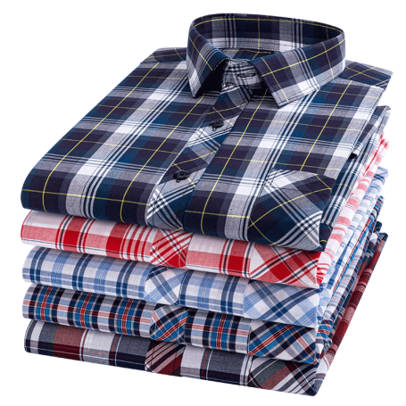 Plaid Long Sleeve shirts For Man Cotton Breast Pocket Regular Fit Young Boy Fashion Clothing Soft Colorful Check Casual Shirts
