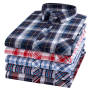 Plaid Long Sleeve shirts For Man Cotton Breast Pocket Regular Fit Young Boy Fashion Clothing Soft Colorful Check Casual Shirts
