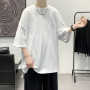 Men Harajuku Graphic Solid T Shirts Men's White Classical Tee Male Oversized Vintage O-Neck Tops