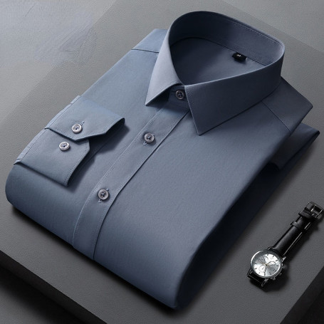 Mens Shirts Long Sleeve Business Slim Fit Professional Dress Shirt Loose No Ironing Workwear Twill White Shirt Office Camisas