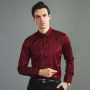 Men's Long Sleeve Solid Business Shirt Pocket Simple Design Casual Standard-fit Button-down Collar Shirts
