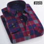 Men's Fashion Casual Versatile Long Sleeve Plaid Shirt Men's Fleece and Thick Warm High Quality Shirt 5XL