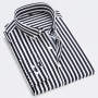 Men's Striped Shirts New Solid Color Casual Long Sleeves Slim Korean Button-Up Brand Men's Clothing Shirts