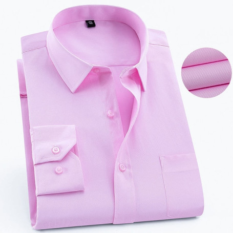 Plus Large Size 8XL 7XL 6XL Mens Business Casual Long Sleeved Shirt Classic Striped Male Social Dress Shirts Purple Blue