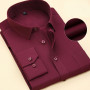 8XL Pure Color Office Formal Business  Social Work Classic Shirt Longsleeve Shirt for Men Casual Men's White Dress Shirt Black
