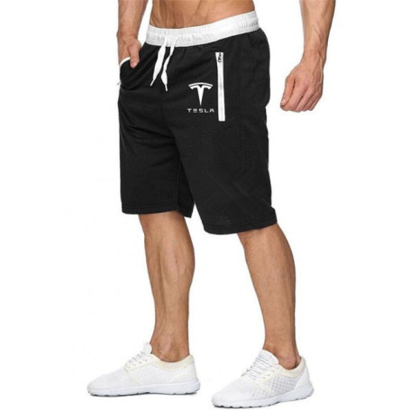Hot Sale Men's Running Shorts New Men's Tesla Motors Logo Print Fitness Men's Running Shorts Men's Fitness Shorts