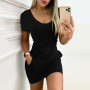 Women's Fashion Vest Printed Dress Waist Short Sleeve O Neck Sexy Casual Daily Dresses