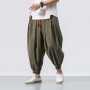 Men Loose Harem Pants Chinese Linen Overweight Sweatpants High Quality Casual Brand Oversize Trousers Male