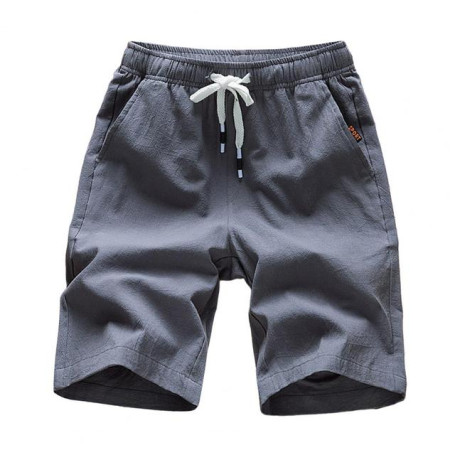 Men Shorts Mid-Waist Thin Elastic Waist Knee Length Pants  Short Pants Ice Silk