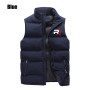 Men Outdoor Warm Down Vest Stand Collar Waistcoat Casual Sleeveless Fashion Printed Jacket Clothes