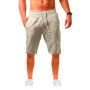 Men's Cotton Linen Shorts Comfortable Breathable Solid Color Casual Shorts Men Jogging Cotton Linen Short Pants Men