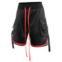 Men's Casual Basketball Shorts Split Half Training Gyms Fitness Zippers Pocket Quick-Dry Joggers Bodybuilding Knee Length Pants