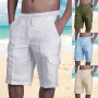 Men Casual Pockets Trousers Shorts Buttons Men's Shorts Cotton Linen Running Shorts Bermuda's