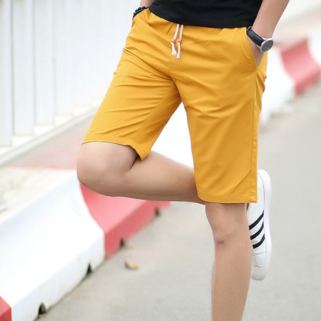 Men Casual Pockets Trousers Shorts Buttons Men's Shorts Cotton Linen Running Shorts Bermuda's