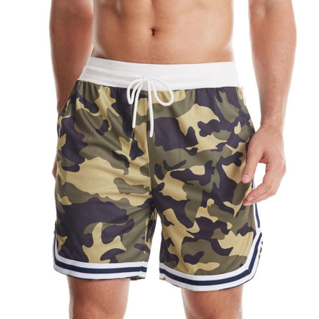 Camouflage shorts Printing Splicing Mesh Breathable Mens Fitness Sports Leisure Basketball Pants Outdoor Running Training Shorts