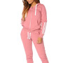 Fashion Women Pink Sweatshirt Suit Women's Hoodie 2 Piece Suit Love Print Slim Body Hoodie Suit Sports Running Hoodie Suit