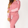 Fashion Women Pink Sweatshirt Suit Women's Hoodie 2 Piece Suit Love Print Slim Body Hoodie Suit Sports Running Hoodie Suit