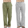 Linen Wide Men Pants New Korean Trousers Oversize Linens Streetwear male Pants Casual Men Clothing Sweatpants