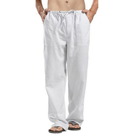 Linen Wide Men Pants New Korean Trousers Oversize Linens Streetwear male Pants Casual Men Clothing Sweatpants