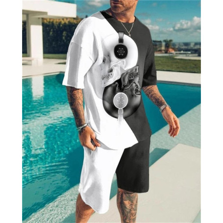 Men's T-Shirt Set Comfortable and Cool Men Tracksuit T-shirt Shorts outfits sportswear Set Men Oversized Clothes