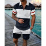 Short Sleeve Polo Shirt Men's Tracksuit Casual shorts Suit two-Piece Set Male Clothing Streetwear Clothes for Men