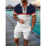 Short Sleeve Polo Shirt Men's Tracksuit Casual shorts Suit two-Piece Set Male Clothing Streetwear Clothes for Men