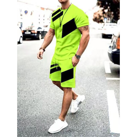 T-shirts Set For Men Oversized 3D Printed Simple Tracksuit Jogging Sports Breathable Outfit Vintage Outdoor Suit