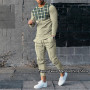 Male Tracksuit 2Pcs Sets Sportwaer Jogger Outfit Suit Fashion Men Clothes Plaid 3d Print Set Men's Long Sleeves T-shirt+Pants
