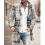Men's Coat European and American New Wool Windbreaker Stand Collar Medium Long Pocket Casual Coat