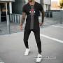 Men's 3D Printed Tracksuit Tshirts+Pants 2 Piece Set High Quality Men Clothing Outfits Streetwear Sport Suit