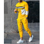 Men's Long Sleeve Set 3D Printed Outfit Suit 2 Piece