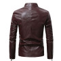 Men's Leather Jacket Faux Warm Suede Fashion Stand Collar