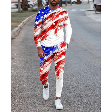 Men's Sportswear Set Long Sleeve Printed Tracksuit