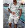 Male Shorts Suit Polo Shirt Set Casual Beach Clothing