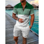 Men's Upscale Clothing Casual Fashion Polo Shirt Set