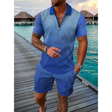 Men's Upscale Clothing Casual Fashion Polo Shirt Set