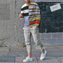 Men's T-Shirt Set Streetwear Casual Stripe Jogging Suit