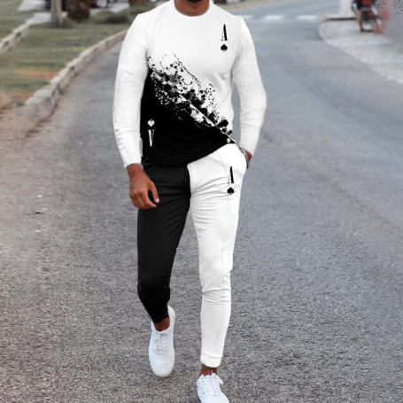 Men's Tracksuit Long Sleeve + Sweatpants Suit Set