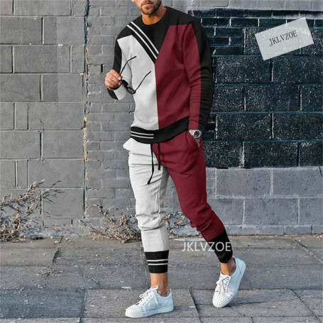 Men's Set Trousers Fashion Long Sleeve Pants