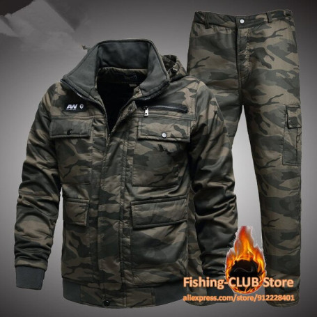 Men's Sets Cotton Waterproof Camouflage Military Tactical Hooded Jackets + Pants