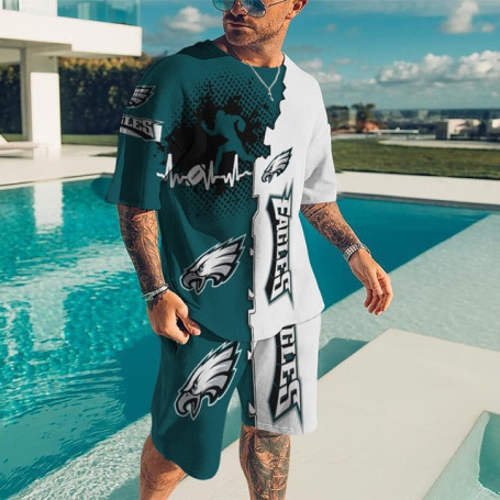 Streetwear Men Set 3D Printed T-Shirt Shorts Outfit Sportswear