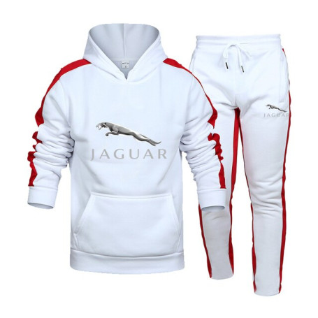Tracksuit Jaguar Car Logo Print Men Sets Sportswear Splicing Hoodie + Pants