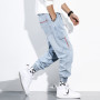 Ripped Jeans Men's Fashion Loose Ankle-Length Denim