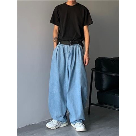 Men's Wide Leg Cargo Pants Korean Fashion Loose Straight Brand Clothing
